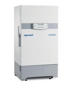 Eppendorf F740320011 CryoCube® F740hi, 740 L, with touchscreen interface, green cooling liquids, and air-cooling, left, 3 shelves, 230 V/50 Hz