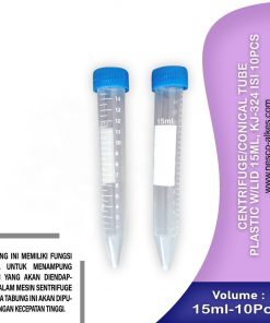 CENTRIFUGE/CONICAL TUBE PLASTIC W/LID 15ML, KJ-324
