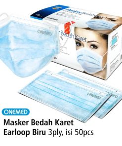Masker Karet Biru OneMed box isi 50 pcs