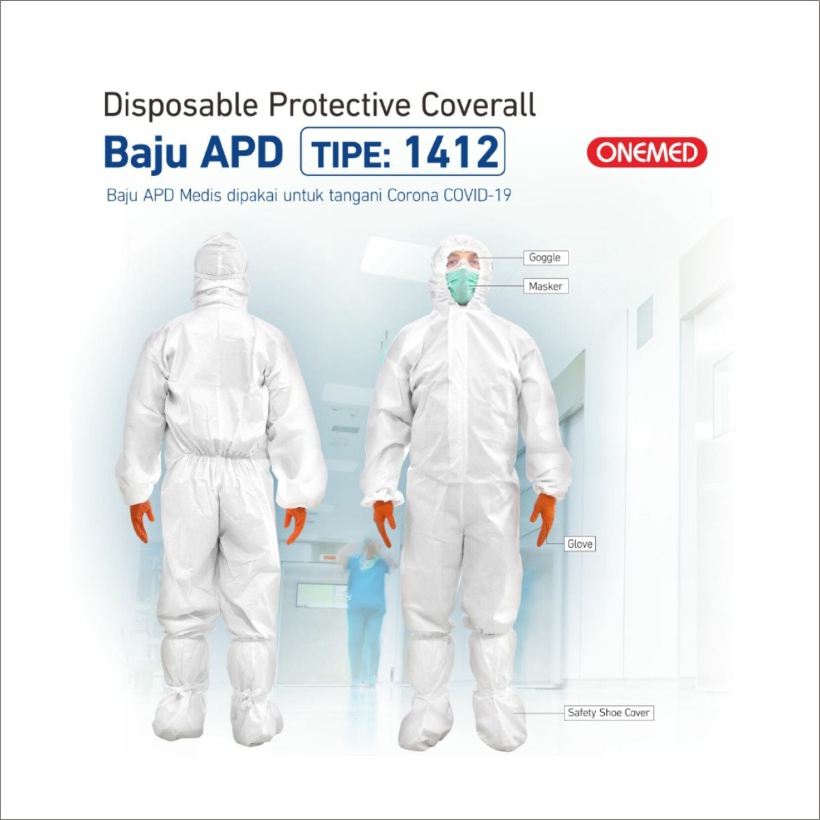 IHS085 ONEMED Baju APD Coverall Type 1412
