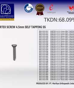 CORTICAL SCREW SELF TAPPING  (ST)  diameter 4,5 mm - Length 12mm s/d 40 mm