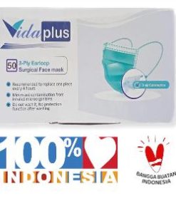Masker Earloop Device + Vida Plus Surgigal Face Mask 3 ply Box 50 pcs 