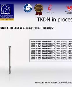 CANNULATED SCREW 7.0 mm ( 16 mm Thread ) Length 60 mm s/d 110 mm
