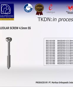 MALLEOLAR SCREW diameter 4,5mm - Length 40mm s/d 75 mm