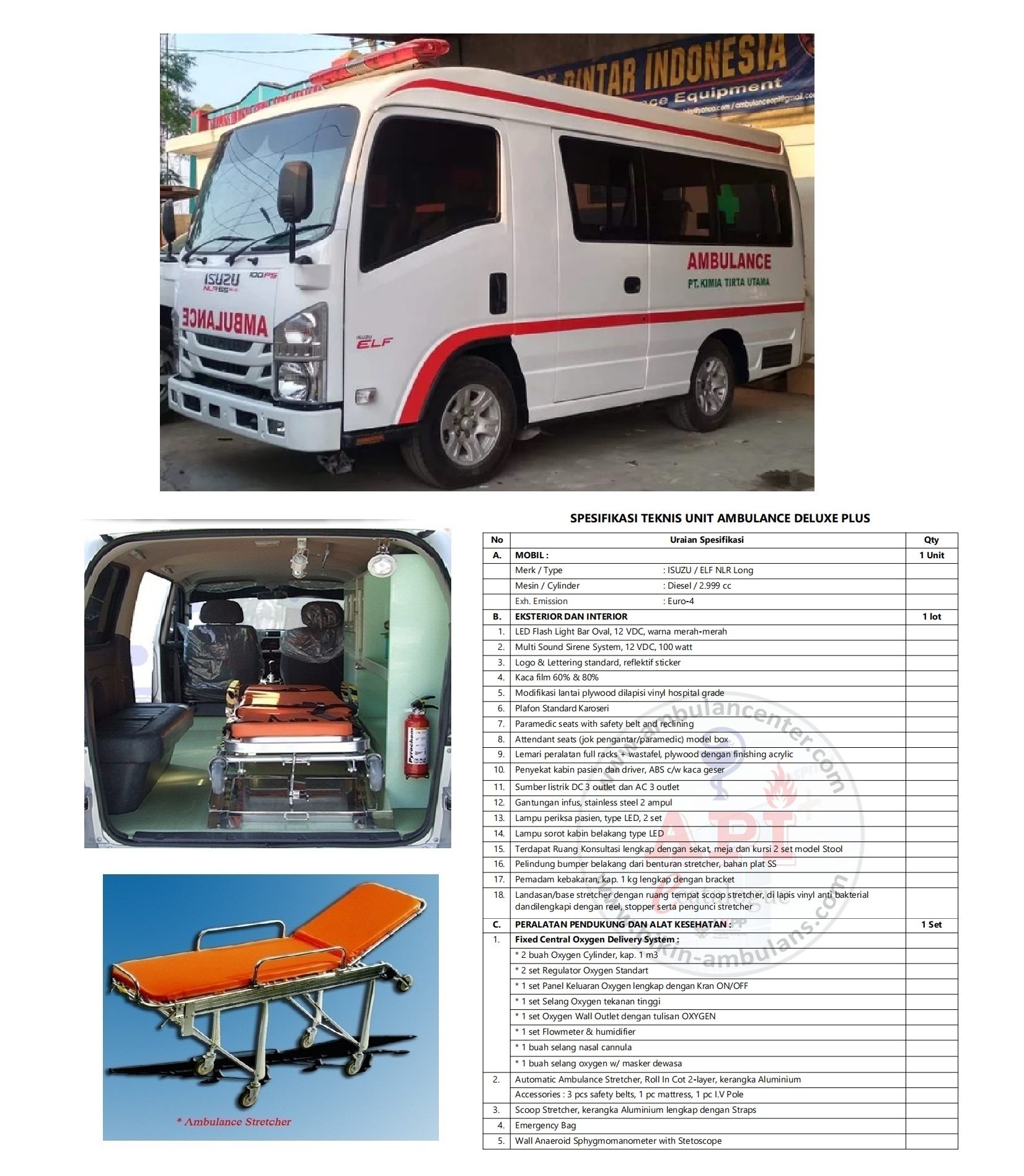 AMBULANCE DELUXE PLUS ISUZU ELF LONG |