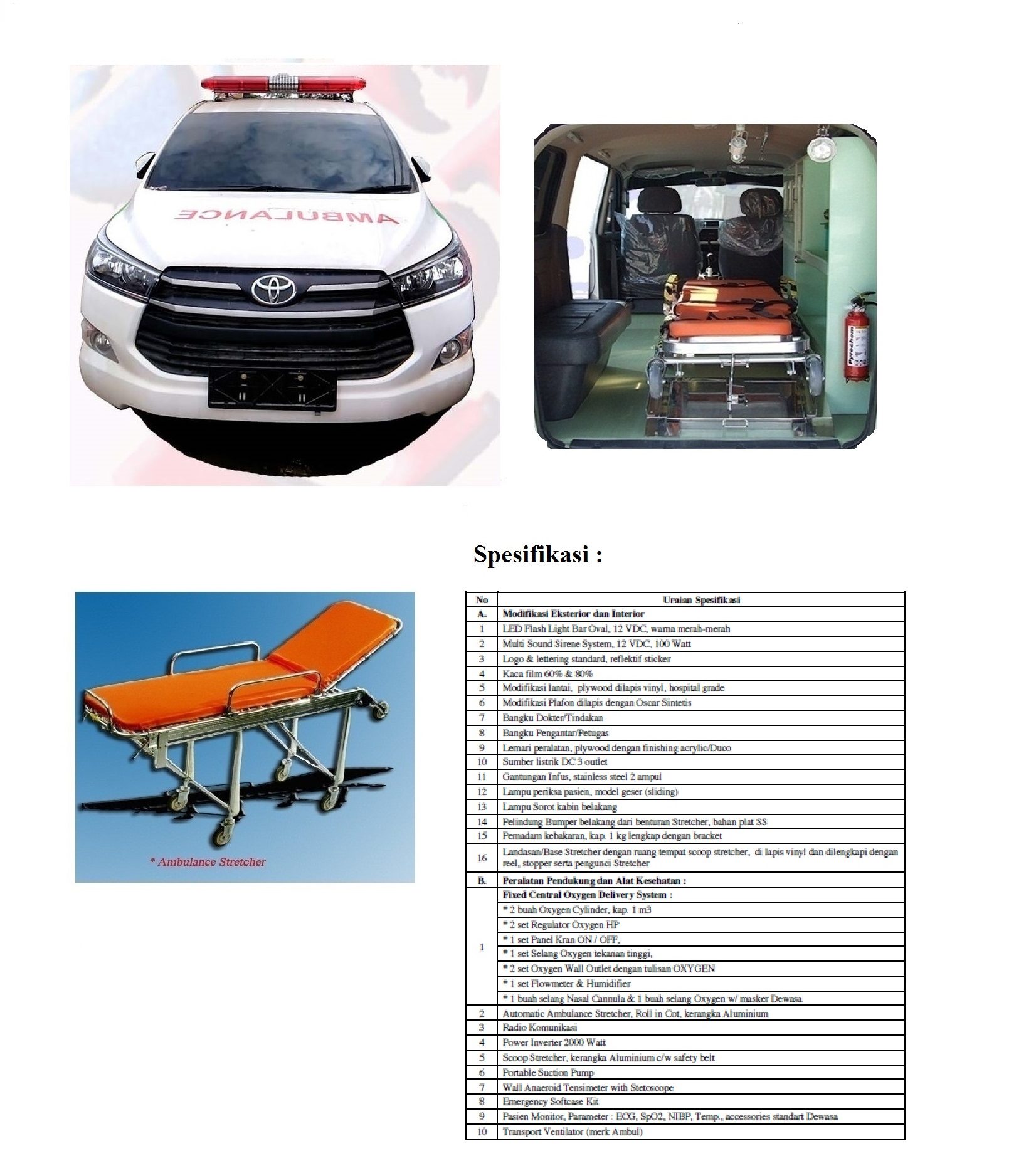 AMBULANCE EMERGENCY STANDAR INNOVA BENSIN |