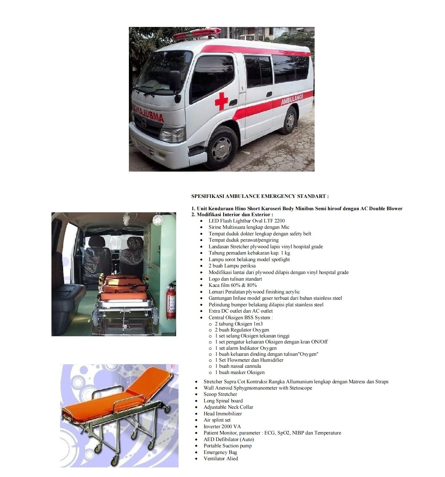 AMBULANCE EMERGENCY STANDART HINO SHORT |