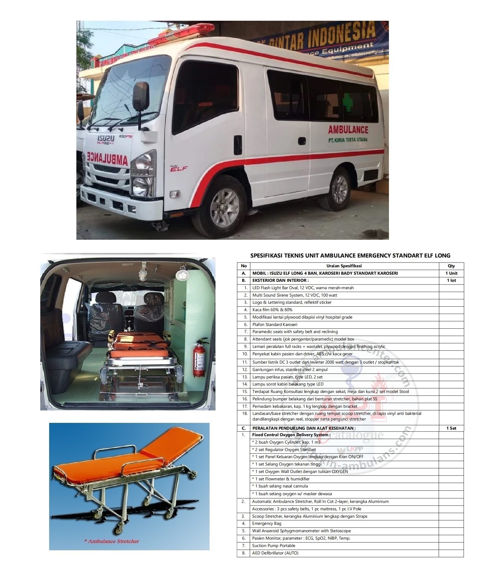 AMBULANCE EMERGENCY STANDART ISUZU ELF LONG |