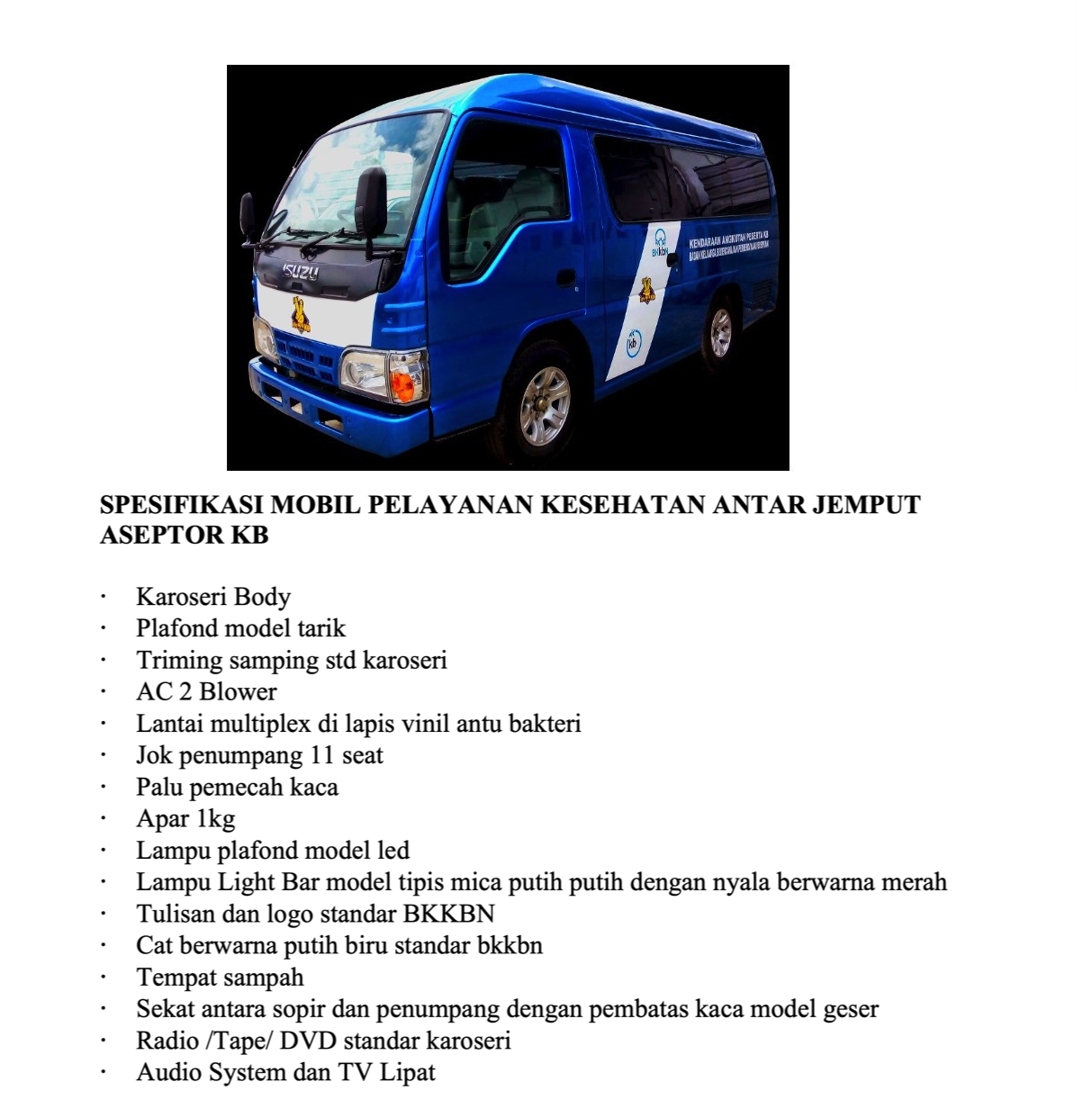 BROSUR ANTAR JEMPUT APSEPTOR KB ISUZU TRAGA |