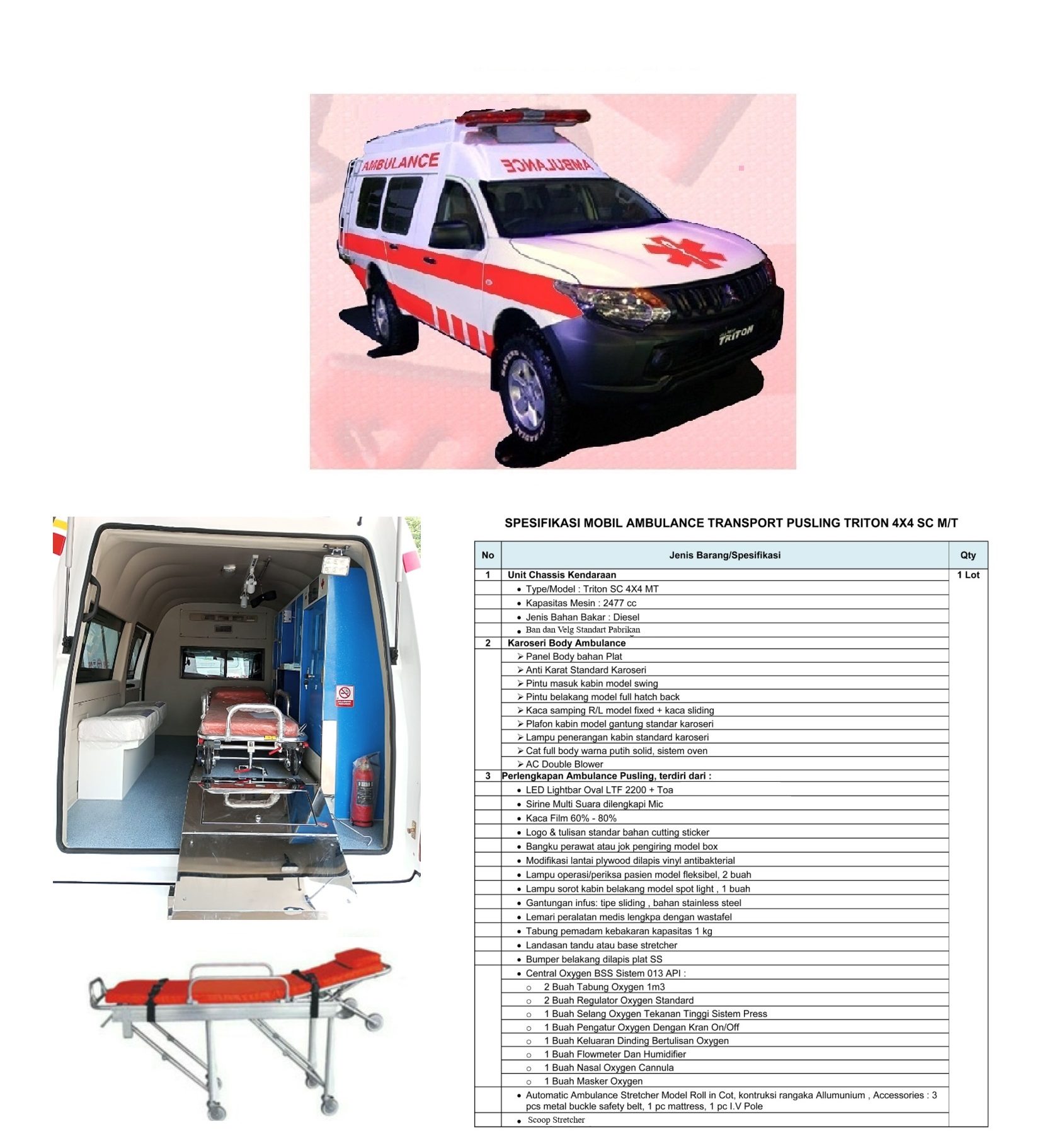 BROSUR Ambulance Triton 4x4 SC transport pusling |