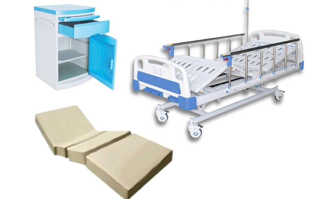 Mattress + Lemari Pasien + Manual Bed 3 Crank SR-B03C |