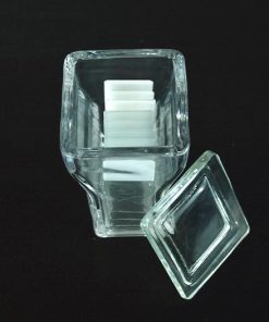 Toples Pewarnaan Slide Mikroskop Laboratorium Desain Slot Penutup Persegi Toples Kaca Patri