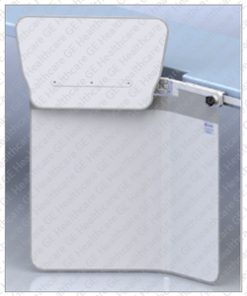GE Kenex double pivot lower body shield; 92 cm wide x 70 cm high; includes 57 cm lift-off top shield; one single curtain with 3 overlapping sections