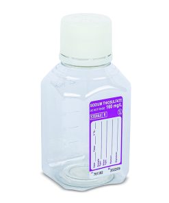 Corning® Gosselin™ Water Sampling Octagonal PET Bottle; 250 mL; Graduated; 160 mg/L Sodium Thiosulfate; 31 mm Tamper-evident Cap; Sterile; 24/Pack; 144/Case