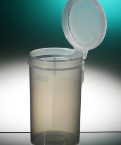 Corning® Gosselin™ Straight Container; 90 mL; Blue PP; Graduated to 80 mL; Blue Hinged cap; 350/Case
