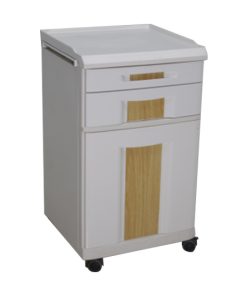 Hospital Bedside Table Light Wood Grain - Meja Samping Tempat Tidur