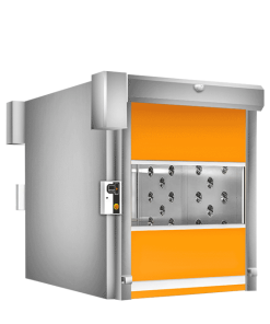 Rolling door cargo shower room