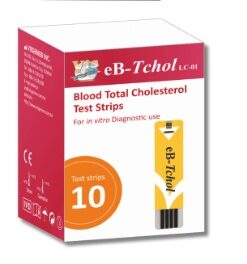 SERENITY eB-Tchol Blood Total Cholesterol Test Strip Box @ 10 Strip