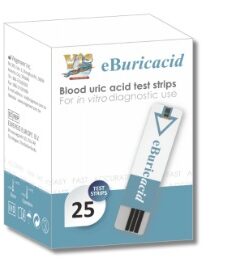 SERENITY eBuricacid Blood uric acid test strips Box @ 25 Strip