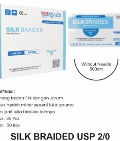OneHealth SILK BRAIDE – USP 2/0 (Without Needle 500 cm)