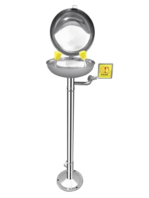 aplikasi Dustproof cover high-end large basin vertical eye wash station