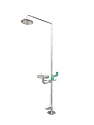 cara menggunakan Integrated Stainless Steel Foot Operated Eye Washer