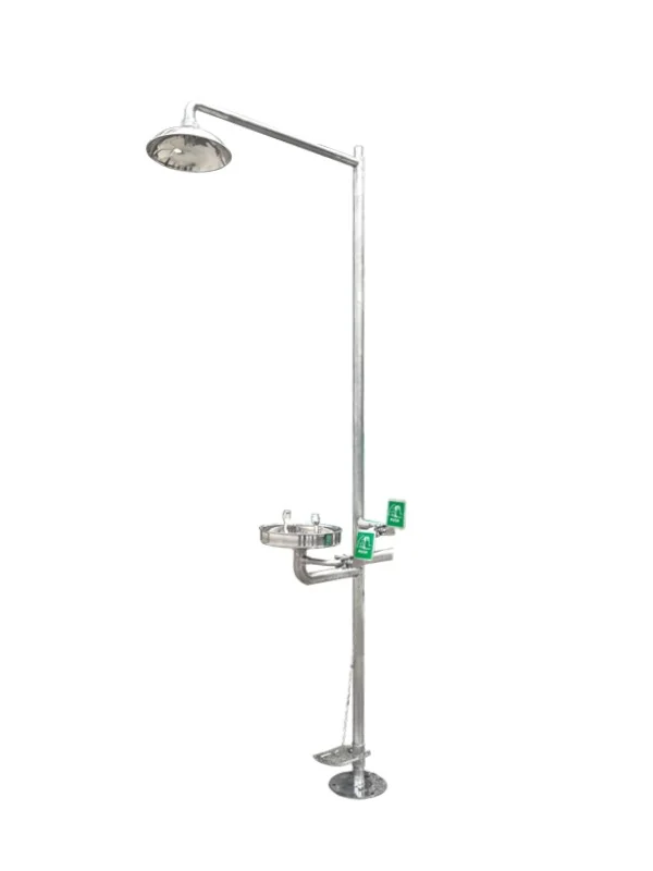 cara menggunakan Integrated Stainless Steel Foot Operated Eye Washer