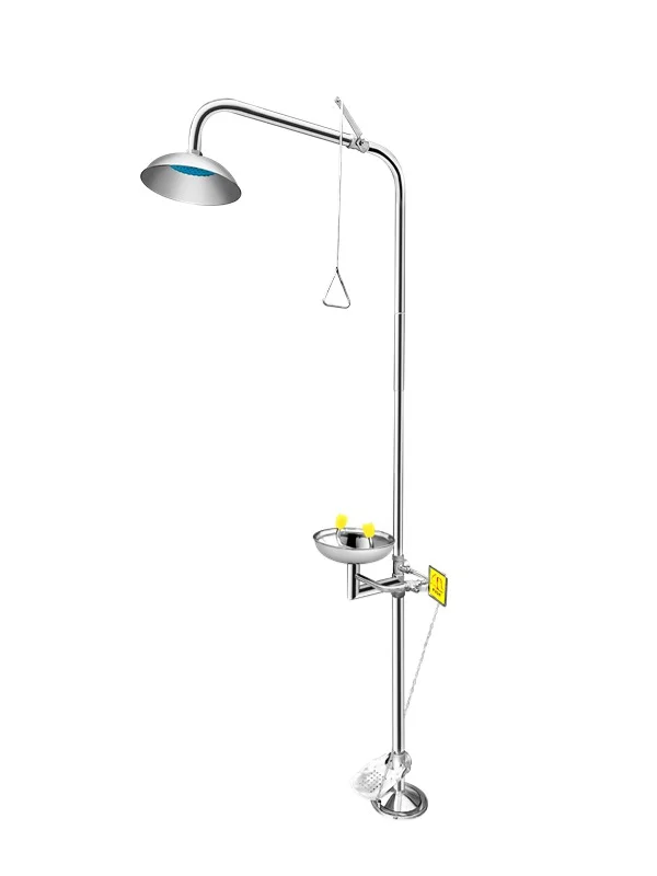 aplikasi Single inlet composite foot operated eye washer