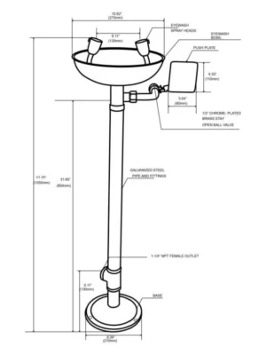 kalibrasi Vertical eye wash station