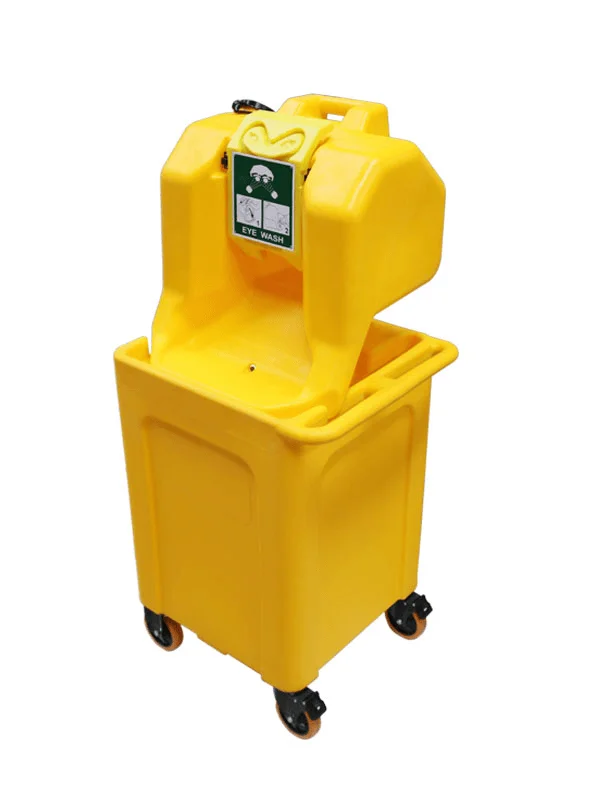 kegunaan Yellow Portable Eye Wash Wastewater Collection Bucket