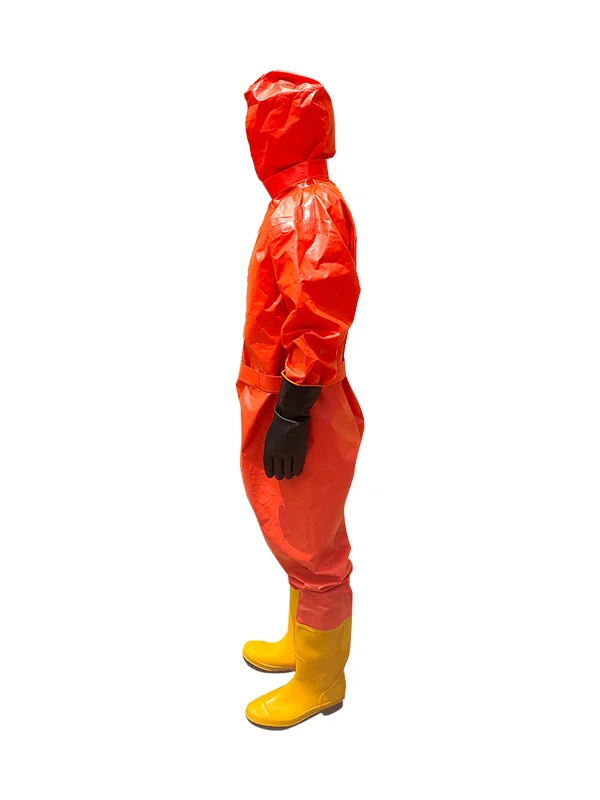cara menggunakan Chemical protective clothing