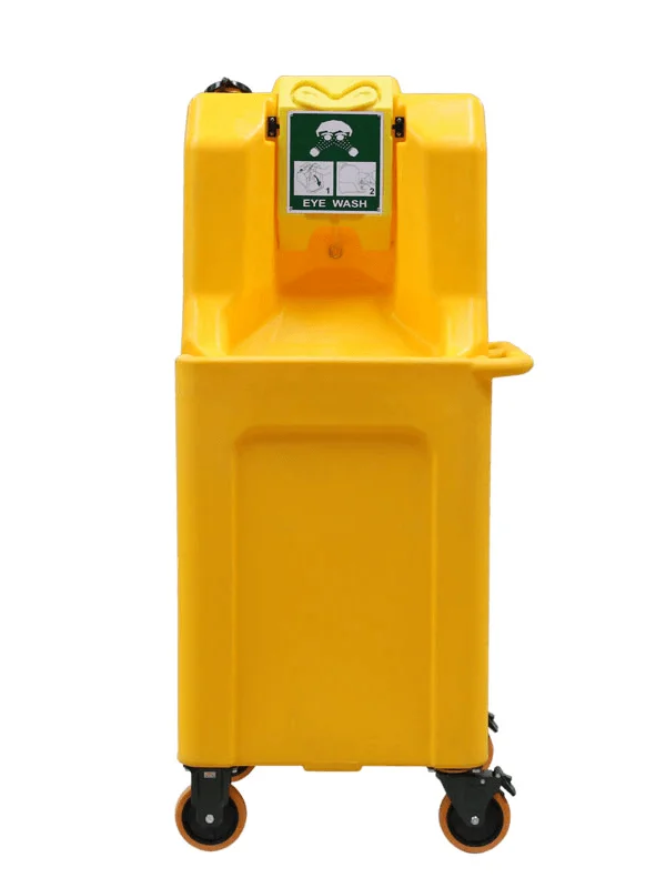 APLIKASI YELLOW PORTABLE EYE WASH WASTEWATER COLLECTION BUCKET 1 aplikasi Yellow Portable Eye Wash Wastewater Collection Bucket