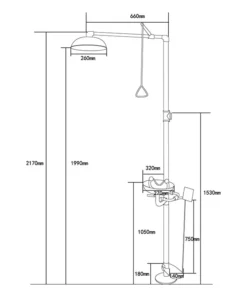 Combined emergency eyewash (with foot)