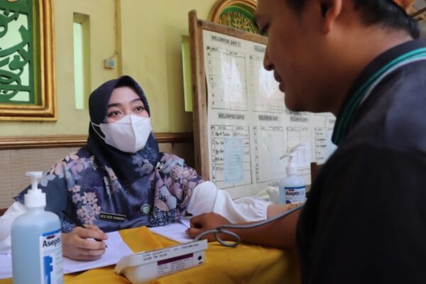 a doctor examining a patient