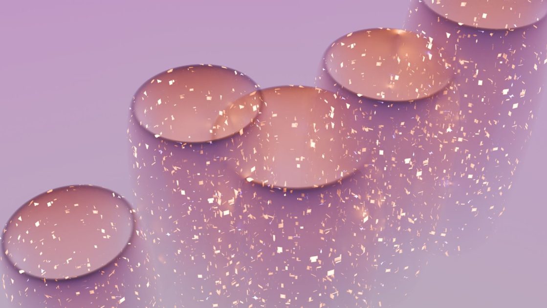 Alat Analisis Partikel: 5 Panduan Lengkap Memilih untuk Lab QC 1 A 3D render of abstract cylindrical shapes with floating particles on a soft purple background.